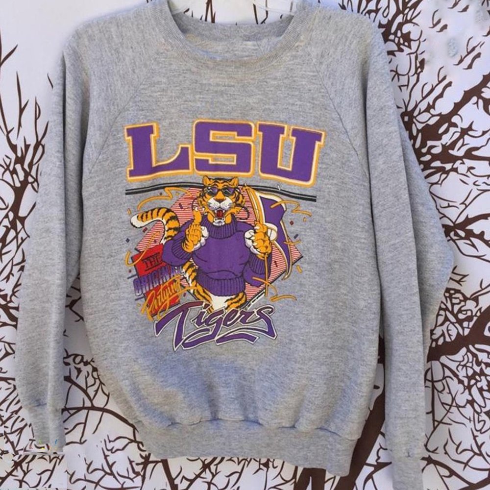 Vintage NCAA Louisiana Football Sweatshirt, LSU Tigers Shirt, Louisiana State